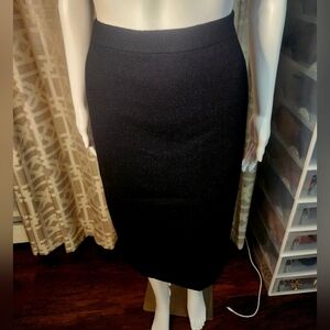 St. John Classic Basic Black Fine Knit Skirt Size 12